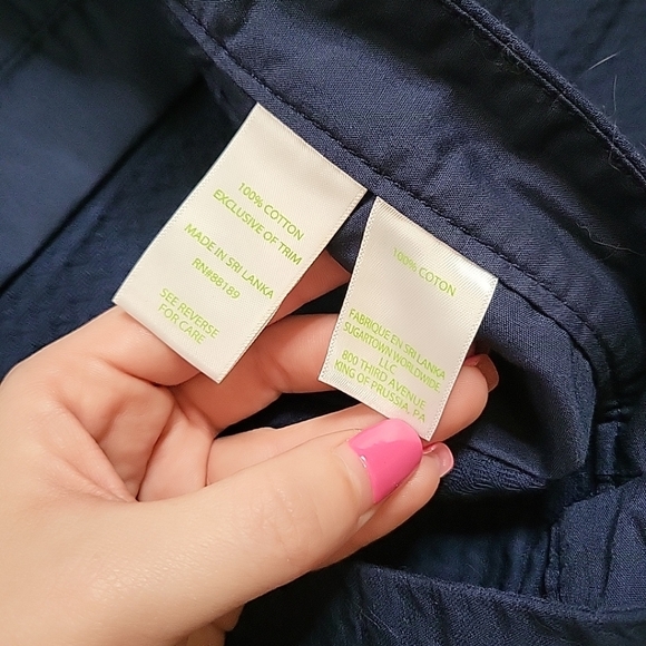 Lilly Pulitzer Shorts Buttercup Navy Blue Scallop Hem Size 12 Preppy Quiet Lux - Picture 5 of 11